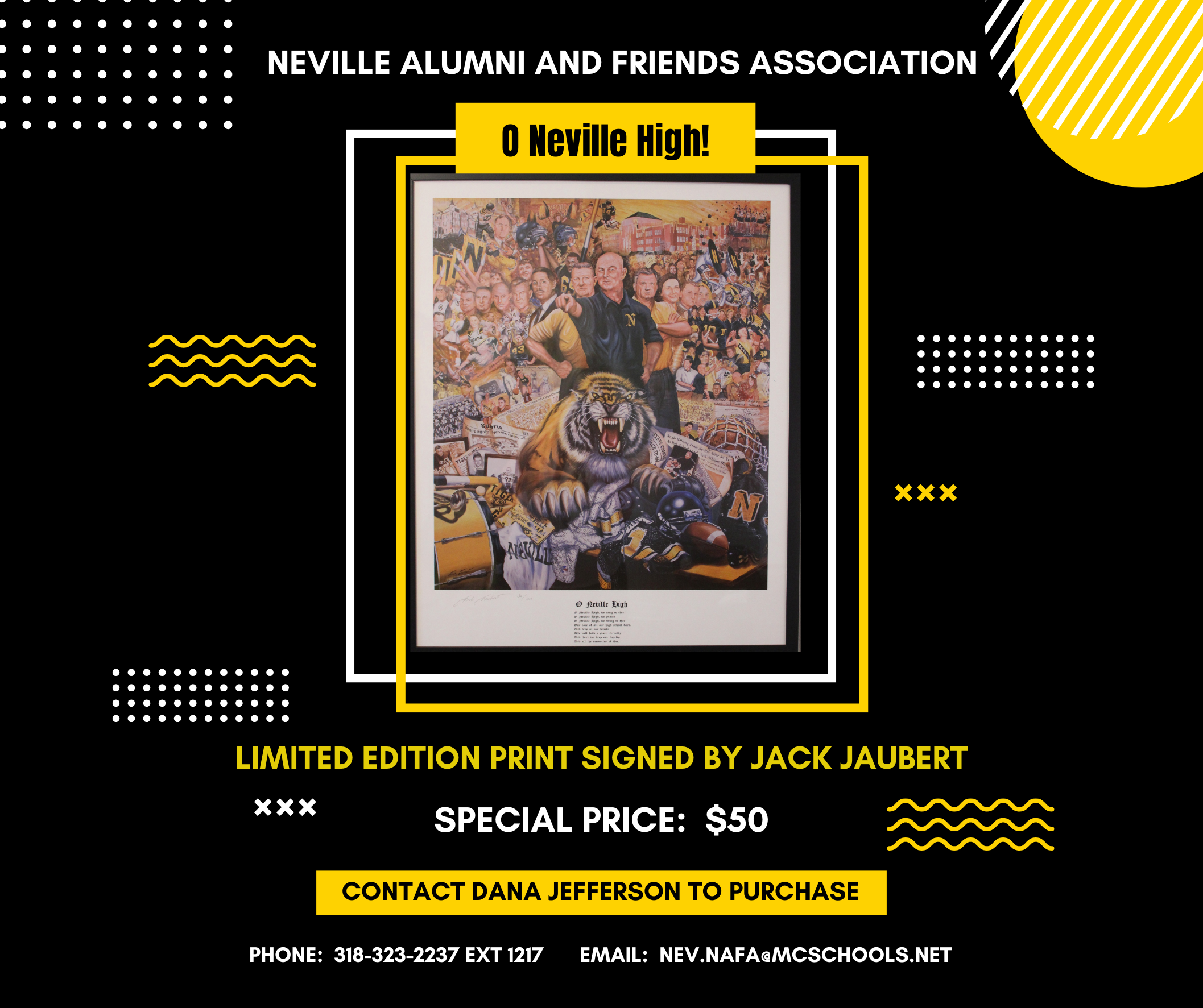 This fabulous print would make a great Christmas gift for your 2025 Senior or anyone that lives and loves Neville High School. Get yours today!